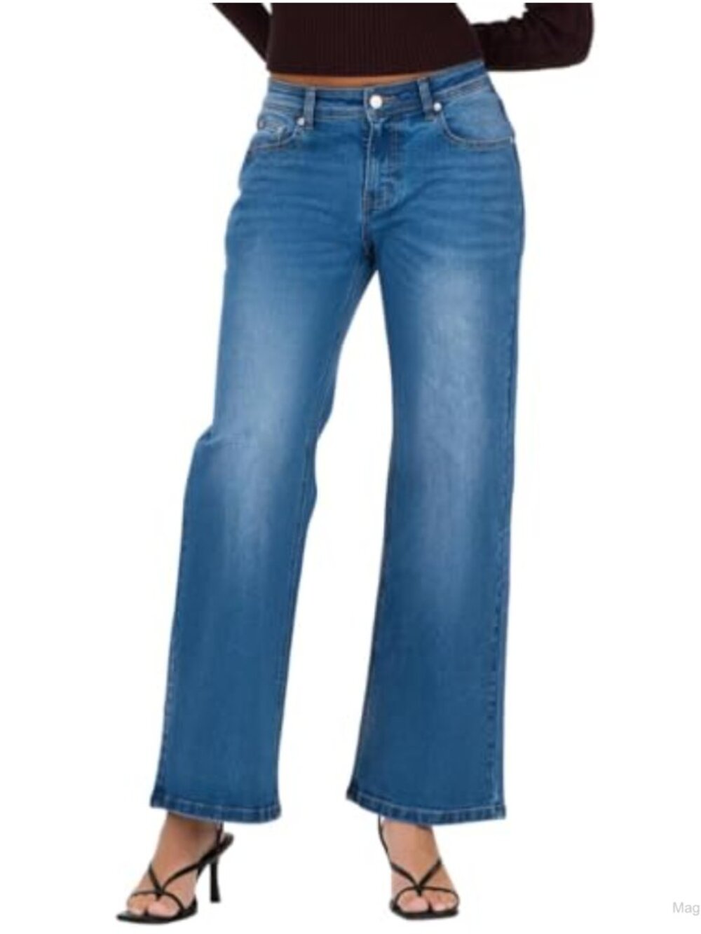 Forever 21 Low Rise Baggy Stretch Denim Jeans Wide Leg